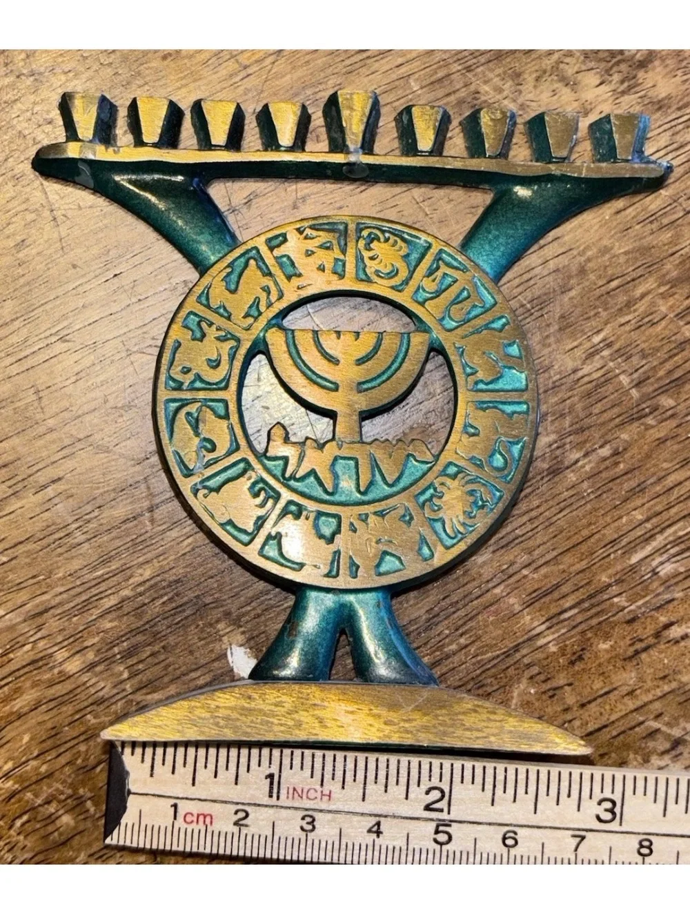 (2) Vintage Mini Brass Metal Menorahs
